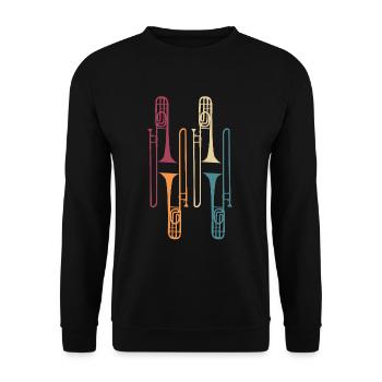 Trombone instrument - Unisex Sweatshirt - black - Front - Alina (178cm) & Michal (187cm)