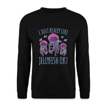 Qualle Qualle - Unisex Pullover - Schwarz - Vorne - Alina (178cm) & Michal (187cm)
