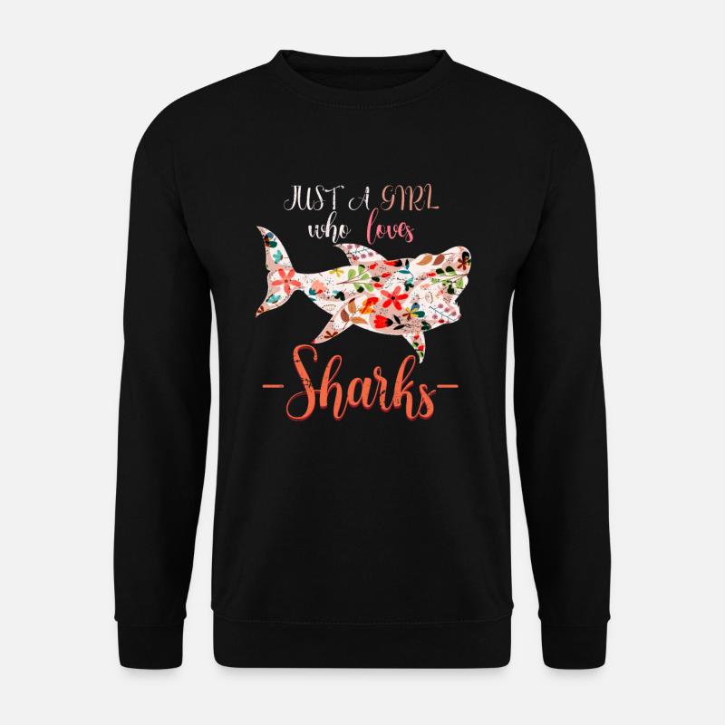Hai Mädchen Haifisch - Unisex Pullover - Schwarz