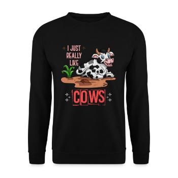 Vaches - Sweat-shirt Unisexe - noir - Devant - Alina (178cm) & Michal (187cm)