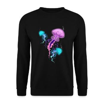 Qualle - Unisex Pullover - Schwarz - Vorne - Alina (178cm) & Michal (187cm)