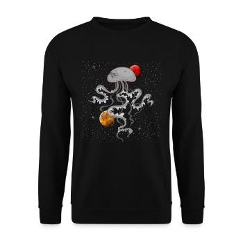 Qualle Tierliebhaber Taucher - Unisex Pullover - Schwarz - Vorne - Alina (178cm) & Michal (187cm)