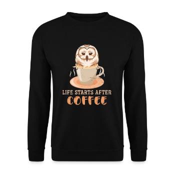 Owl coffee - Unisex Sweatshirt - black - Front - Alina (178cm) & Michal (187cm)