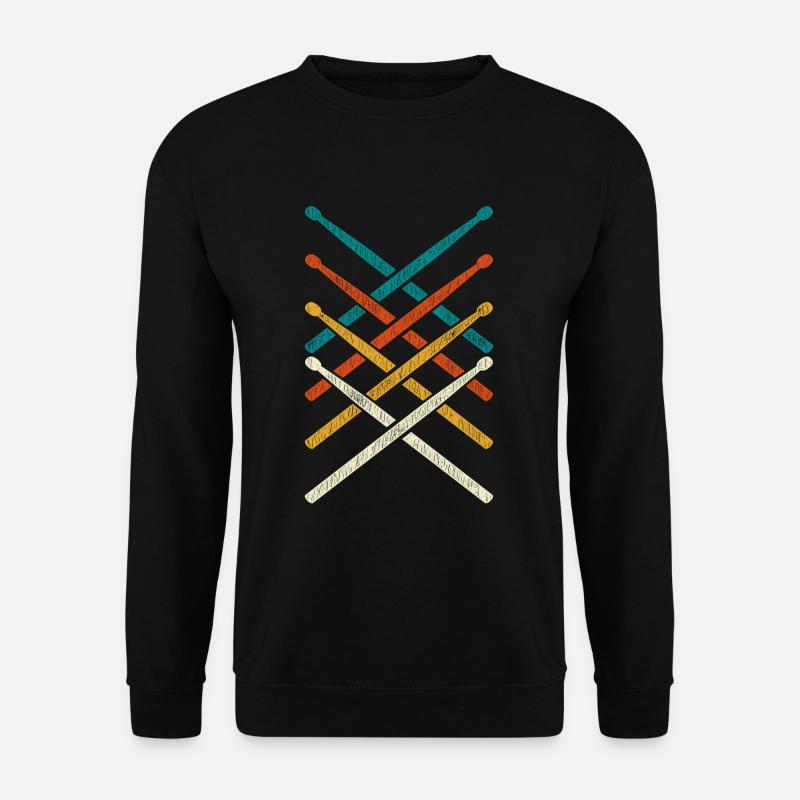 Retro Schlagzeug - Unisex Pullover - Schwarz
