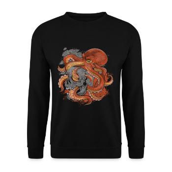 Pieuvres cadeau pieuvre - Sweat-shirt Unisexe - noir - Devant - Alina (178cm) & Michal (187cm)