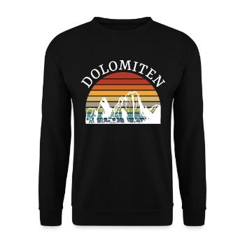 South Tyrol Dolomites Fun skier Mountaineer - Unisex Sweatshirt - black - Front - Alina (178cm) & Michal (187cm)