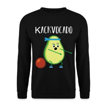 Kackvocado Avocado Kacke kacken Geschenk - Unisex Pullover - Schwarz - Vorne - Alina (178cm) & Michal (187cm)