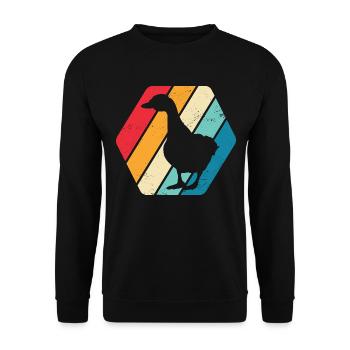 Canard colvert Ventilateur de sauvagine Rétro - Sweat-shirt Unisexe - noir - Devant - Alina (178cm) & Michal (187cm)