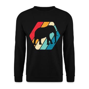 Elephant Animal Africa Safari Rétro - Sweat-shirt Unisexe - noir - Devant - Alina (178cm) & Michal (187cm)