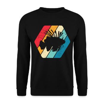 Feuerfisch Löwenfisch Pterois Ozean Tauchen Retro - Unisex Pullover - Schwarz - Vorne - Alina (178cm) & Michal (187cm)