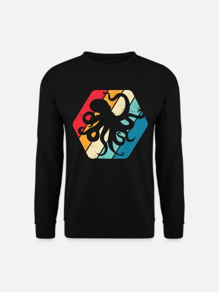 Octopus Octopus Ocean Sea Retro - Unisex Sweatshirt - black