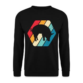 Pig Piglet Pig Farm Farm Farmer Animal Nature - Unisex Sweatshirt - black - Front - Alina (178cm) & Michal (187cm)