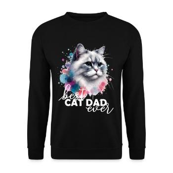 Best Cat Dad Ever Katze - Unisex Sweatshirt - black - Front - Alina (178cm) & Michal (187cm)