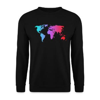 The colorful World Map eine bunte Welt Karte - Unisex Pullover - Schwarz - Vorne - Alina (178cm) & Michal (187cm)