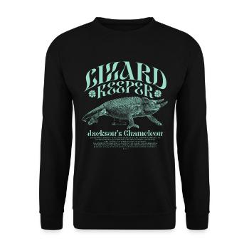 Jackson's Chamäleon Echsenhalter - Unisex Pullover - Schwarz - Vorne - Alina (178cm) & Michal (187cm)