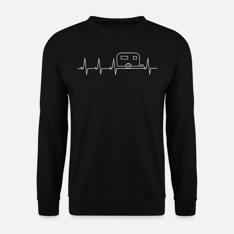 Ich liebe Camping - Herzschlag - Unisex Pullover - Schwarz