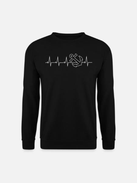 Anker - Anchor - Heartbeat - Unisex Pullover - Schwarz