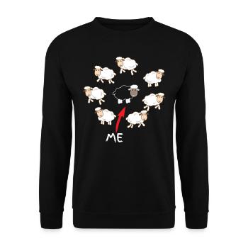Black sheep - Unisex Sweatshirt - black - Front - Alina (178cm) & Michal (187cm)