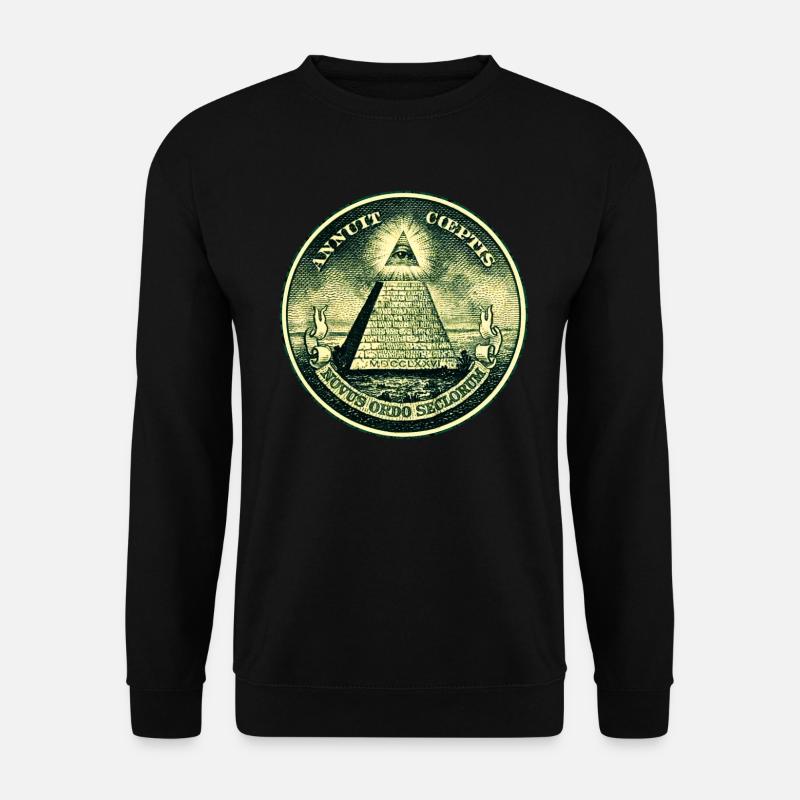 Allsehendes Auge Gottes - Pyramide - Dollar - USA - Unisex Pullover - Schwarz