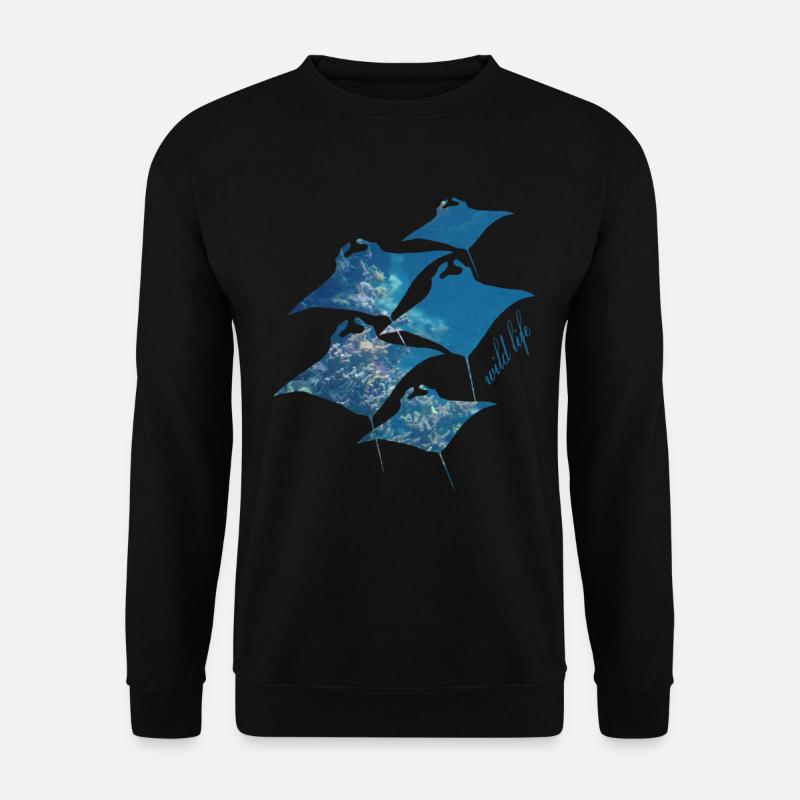 Rochen Wildlife - Unisex Pullover - Schwarz