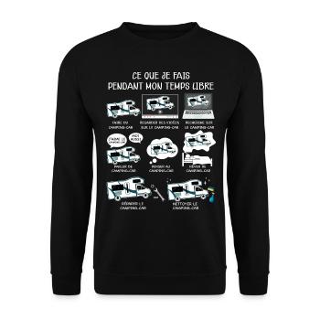 Camping-car passion - Sweat-shirt Unisexe - noir - Devant - Alina (178cm) & Michal (187cm)