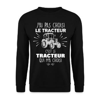 Tracteur humour agriculture - Sweat-shirt Unisexe - noir - Devant - Alina (178cm) & Michal (187cm)