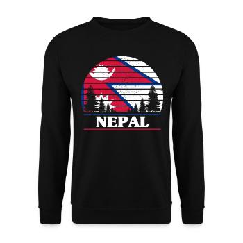 Nepal - Sweat-shirt Unisexe - noir - Devant - Alina (178cm) & Michal (187cm)