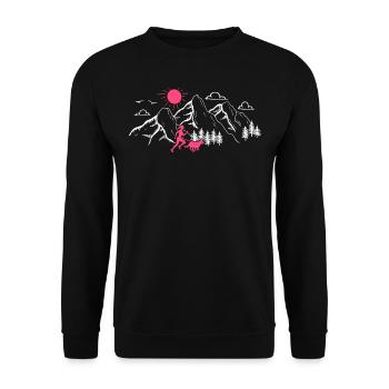 Canicross Cross Country Run avec Dog Canicross Run - Sweat-shirt Unisexe - noir - Devant - Alina (178cm) & Michal (187cm)