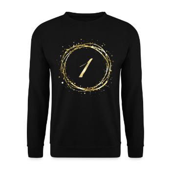 1 - Unisex Pullover - Schwarz - Vorne - Alina (178cm) & Michal (187cm)