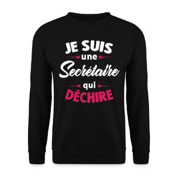Je Suis Une Secrétaire Qui Déchire - Sweat-shirt Unisexe - noir - Devant - Alina (178cm) & Michal (187cm)