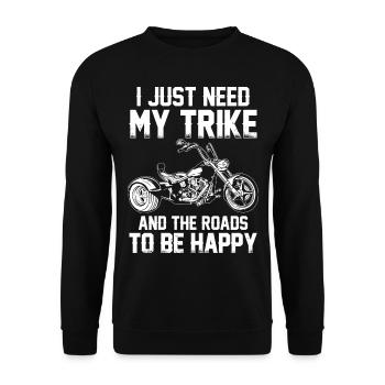 Trike Rider Trike Trikes Triker Moto Cadeaux - Sweat-shirt Unisexe - noir - Devant - Alina (178cm) & Michal (187cm)