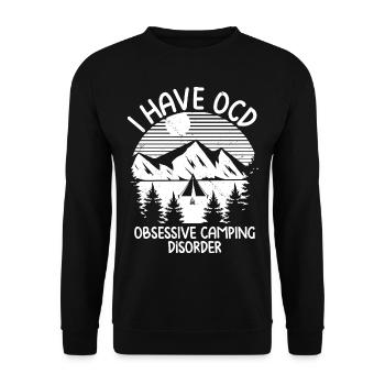 Drôles de dictons de camping | Cadeaux Nature Camping-car - Sweat-shirt Unisexe - noir - Devant - Alina (178cm) & Michal (187cm)