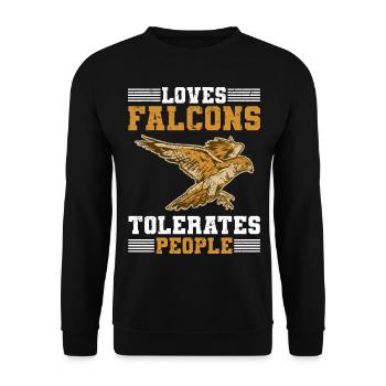 Fauconnerie - Sweat-shirt Unisexe - noir - Devant - Alina (178cm) & Michal (187cm)