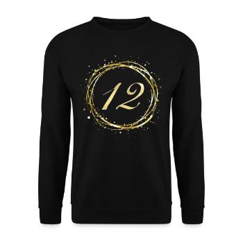 12 - Unisex Pullover - Schwarz - Vorne - Alina (178cm) & Michal (187cm)