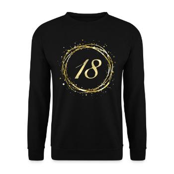 18 - Unisex Pullover - Schwarz - Vorne - Alina (178cm) & Michal (187cm)