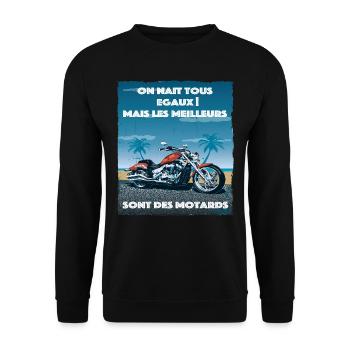 moto - Sweat-shirt Unisexe - noir - Devant - Alina (178cm) & Michal (187cm)