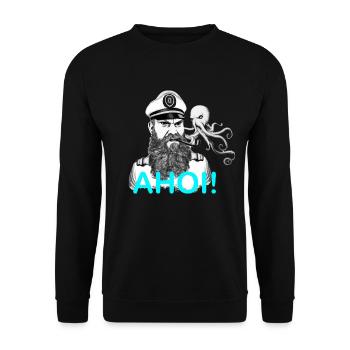 Captain Ahoy - Unisex Sweatshirt - black - Front - Alina (178cm) & Michal (187cm)