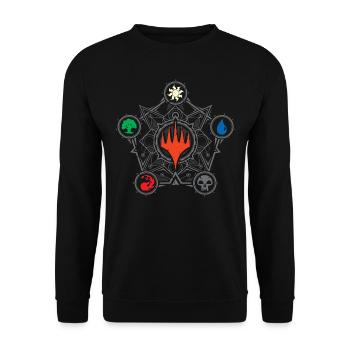 Magic: The Gathering Five Main Colors Of Magic - Unisex Sweatshirt - black - Front - Alina (178cm) & Michal (187cm)