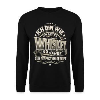 60.Geburtstag Whiskey Whisky - Unisex Pullover - Schwarz - Vorne - Alina (178cm) & Michal (187cm)
