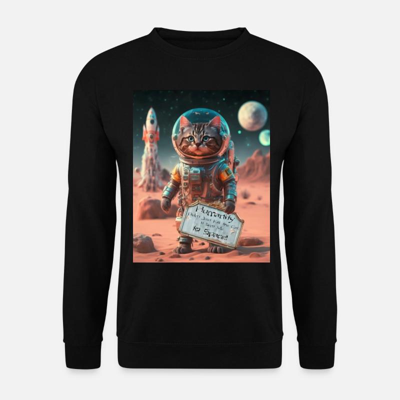 Funny Space Cat design - Unisex Sweatshirt - black
