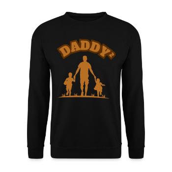 Daddy² 2 Children Brown - Unisex Pullover - Schwarz - Vorne - Alina (178cm) & Michal (187cm)