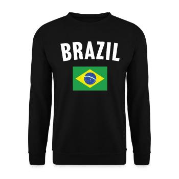 Brazil Flag - Unisex Sweatshirt - black - Front - Alina (178cm) & Michal (187cm)