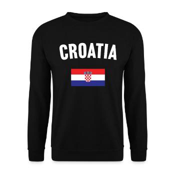 Croatia Flag - Unisex Sweatshirt - black - Front - Alina (178cm) & Michal (187cm)