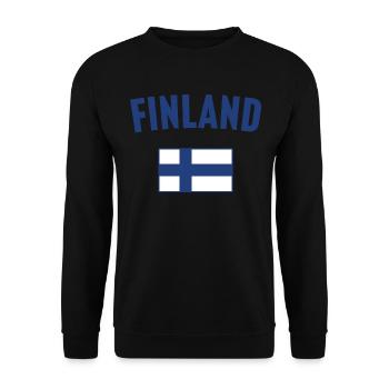 Finnland Flagge - Unisex Pullover - Schwarz - Vorne - Alina (178cm) & Michal (187cm)