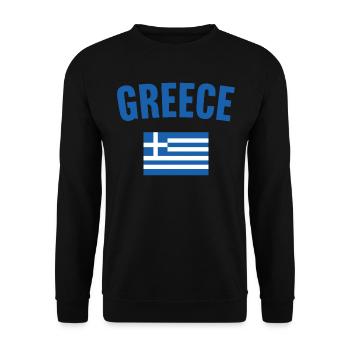Greece Flag - Unisex Sweatshirt - black - Front - Alina (178cm) & Michal (187cm)