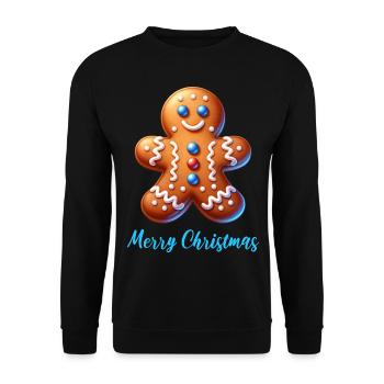 Gingerbread Christmas Merry Christmas - Unisex Sweatshirt - black - Front - Alina (178cm) & Michal (187cm)