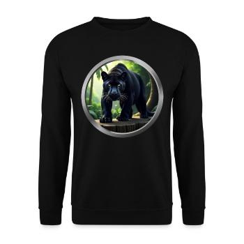 Panther Animal - Unisex Sweatshirt - black - Front - Alina (178cm) & Michal (187cm)