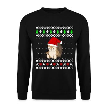 Hérisson doux cadeau de Noël moche - Sweat-shirt Unisexe - noir - Devant - Alina (178cm) & Michal (187cm)
