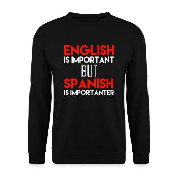 Spanish Spanish Gift Idea Spanish Speaker Gifts - Unisex Sweatshirt - black - Front - Alina (178cm) & Michal (187cm)