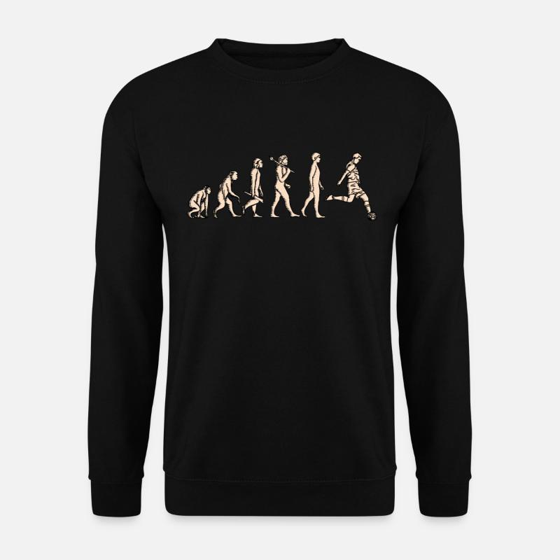 Evolution Fußball vom Affen zum Fußballer - Unisex Pullover - Schwarz